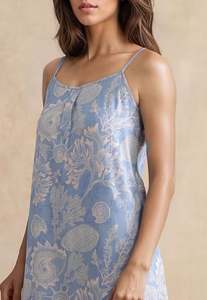 Vestido Largo Informal de Cuello Cuadrado y Color Sólido, Vestido de Lino y Algodón Holgado de Verano para Mujer, con Logotipo Personalizado de Alta Calidad, Sin Mangas - Product Image 2