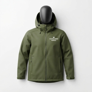 Fashionable Zipper Style <b>Rain</b> <b>Jacket</b> For <b>Men</b> Customize Solid <b>Black</b> Color Breathable Fabric Outdoor Wear <b>Rain</b> <b>Jacket</b> - Product Image 3
