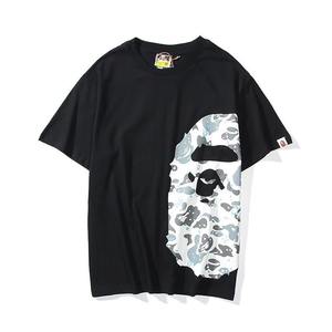 Camiseta Negra Oversize de Manga Corta para Hombre con Estampado de Camuflaje y Logotipo en el Dobladillo Inferior, Estilo Urbano, de Secado Rápido, Tejido de Poliéster - Product Image 1