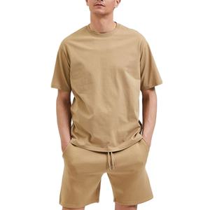Ensemble de survêtement 2 pièces pour homme grande taille, décontracté, été, à séchage rapide, respirant, en coton, avec short et t-shirt à manches courtes, vente en gros - Product Image 1