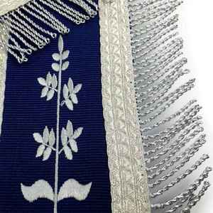 Delantal de Regalia de los Caballeros Templarios, Bordado en Negro, con Flecos Dorados, para Ceremonias Masónicas - Product Image 5