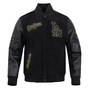 Veste bomber classique en satin noir des Raiders - Product Image 5