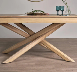 Ensemble de table à manger rectangulaire en teck massif A Casa do Porco, style minimaliste - Product Image 4