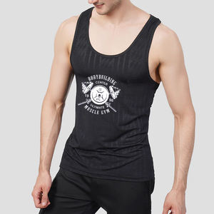 Débardeur de sport pour homme grande taille en coton/fibre de bambou tricoté de haute qualité, personnalisable, coupe ajustée, séchage rapide, pour musculation - Product Image 3