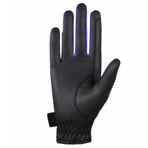 Gants d'équitation en cuir pour hommes, couleur unie, fermeture auto-agrippante, accessoires d'équitation, coupe régulière - Product Image 2