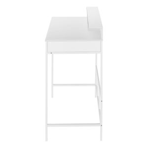 Modern 48L <b>White</b> Laminate and Metal <b>Computer</b> <b>Desk</b> with Storage Shelves for Home Office Work Laptop Standing <b>Computer</b> <b>Desk</b> - Product Image 6
