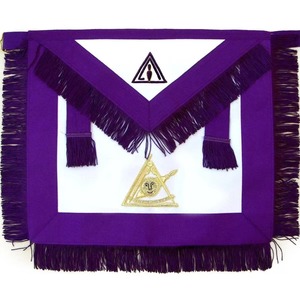 Delantal Masónico de la Ilustre Cámara Maestra, Bordado a Mano en Morado, Icónico y Exigente, con Opciones de Personalización - Product Image 1