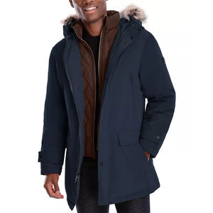 <b>Men's</b> Plus Size Long Hooded Puffer Jacket Fur Trim Waterproof <b>Winter</b> Outerwear Standard Polyester Windproof Casual <b>Coat</b> 220g OEM - Product Image 1