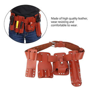 Cinturón de Herramientas Profesional Multifuncional de Cuero Vacuno Puro, Estuche para Electricista, Bolsa Combinada, Organizador de Trabajo, Cinturón de Herramientas de Cuero - Product Image 3