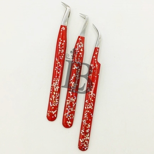 <b>Top</b> Selling High Quality Eyelash Extension Tweezers <b>Set</b> Individual Models Available Sustainable Glitter Lash Tweezers Low Price - Product Image 2