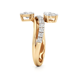 Bague de fiançailles en or 18 carats pour femme, diamant taille poire, style romantique - Product Image 3