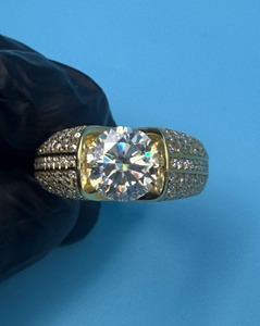 2.50Ct Moissanite <b>Solitaire</b> Engagement <b>Ring</b> 14k Yellow Gold Plated 925 Sterling <b>Silver</b> <b>Ring</b> Round Cut Yellow Diamond <b>Ring</b> - Product Image 2