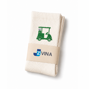 Chaussettes de golf personnalisées pour jeunes, avec logo jacquard sur le bas, en coton et élasthanne tricoté, respirantes et antibactériennes. - Product Image 3