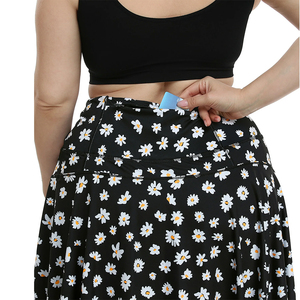 Women's Solid Color A-Line Mini <b>Skirt</b> Luxury Asymmetrical Design <b>Elastic</b> Waist Comfortable Casual 100% Polyester Woven All - Product Image 5