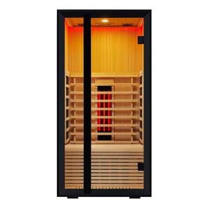 Nueva Cabina de Sauna Infrarroja Eléctrica Onni Mini de 1400W para 1 Persona, Cabina de Relajación Premium de Madera Sólida Contemporánea para Interiores - Product Image 1