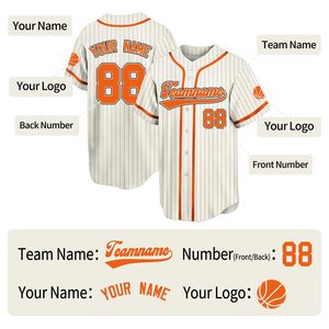 Wholesale Custom Adult Softball & Baseball Jerseys 100% Polyester Printed Breathable Moisture-Wicking Customizable Team Jerseys - Product Image 3