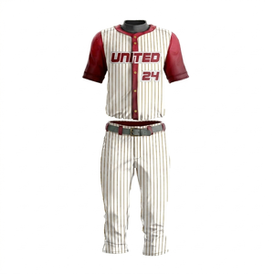 Custom Heat-Transfer Printed <b>Baseball</b> Uniform Men's Short Sleeve Mesh Jersey Pants Set Moisture Wicking Anti-Bacterial Polyester - Product Image 1