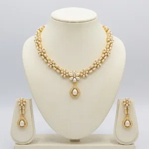 Wholesale Geometric Pearl Necklace <b>for</b> <b>Women</b> Luxury Statement Pearl <b>Choker</b> Bridal Indian Wedding Fashion Jewelry - Product Image 2