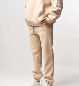 Conjunto de Sudadera con Capucha y Pantalones Deportivos de Dos Piezas para Mujer, Color Sólido, Invierno, Pantalones Deportivos de Algodón Personalizados - Product Image 3