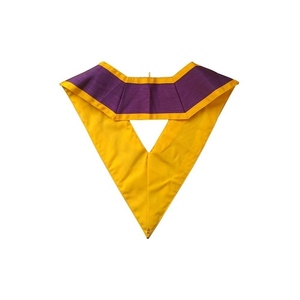 Collier de cérémonie brodé de haute qualité 96ème degré Memphis Misraim en satin violet avec bordure dorée - Violet - Product Image 2