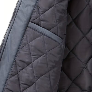 Chaqueta Bomber para Hombre, Color Sólido, Cierre de Cremallera, Resistente al Viento, Estilo Casual, Gris, Cuello Camisero, Material de Poliéster, para Otoño - Product Image 3