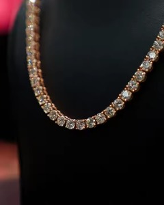 Luxury Silver Cuban Link Chain Fully Iced Out Yellow / <b>Rose</b> And White Gold VVS Studded Moissanite Diamond Tester for Wedding - Product Image 6