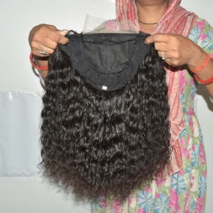 Premium Natural Curly Indian Human Hair Soft <b>Wig</b> Virgin Remy HD Lace <b>Front</b> Glueless Pre Plucked 100g Wholesale Export Factory - Product Image 4