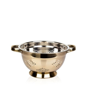 Solid Brass Peace Sign <b>Colander</b> With Handles Handcrafted Gold Finish Kitchen <b>Strainer</b> & Sieve Decorative Handles Pasta Use - Product Image 4