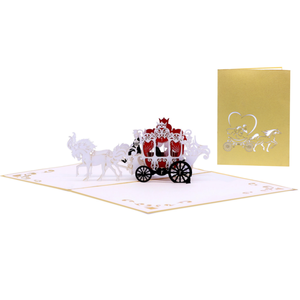 Wholesale 3D Pop Up Card Royal Fairytale Romance Theme, OEM/ODM Manufacturer 3D Wedding Greeting Card, Custom Handcrafted Paper - Product Image 1