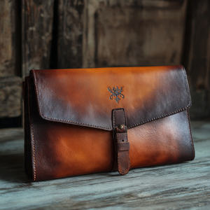 Unisex Leather Clutch Bags Fashion Wear Printed Waterproof Embroidery Zipper Closure Streetwear Handbags - Product Image 5