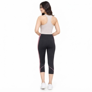 Women <b>Capri</b> <b>Legging</b> Designed With Smooth Polyester Material Moisture Wicking Performance Flexible Fit Comfortable Waistband - Product Image 2
