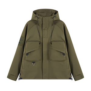 Chaqueta para Hombre con Logotipo Personalizado, Chaqueta Cortavientos de Primavera para Hombre, Chaqueta Cortavientos con Capucha y Cierre Completo, Chaqueta Cortavientos Multibolsillos - Product Image 2