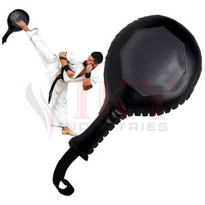 Escudo de golpeo de cuero resistente y duradero, personalizado, moderno, para artes marciales, MMA, para entrenamiento de velocidad. - Product Image 4
