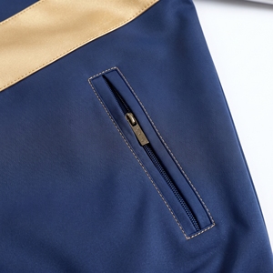 Men’s Navy Blue & Gold <b>Tracksuit</b> Set Full Zip Sports Jacket & Jogger Pants <b>Retro</b> Athletic Sportswear - Product Image 4