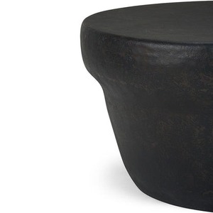 Statement Surface Modern Coffee <b>Table</b> With Ribbed Base Minimalist Living Room Furniture Durable Design Black Finish - Product Image 4