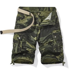 Fashion Men Formal High Waist Knitted Breathable Worsted Zipper Overalls <b>Camouflage</b> <b>Cargo</b> Shorts - Product Image 3