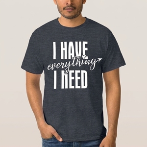 Tengo todo lo que necesito y soy todo lo que necesito, conjunto de camisetas de manga corta para parejas, camisetas informales de algodón con cuello redondo - Product Image 4