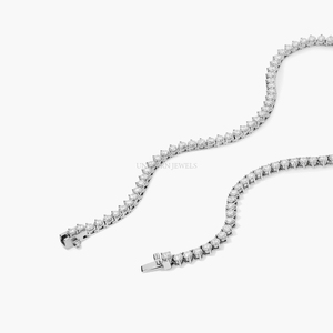Luxury Graduated Lab Created Diamond Tennis <b>Necklace</b> 10K 14K Gold <b>Statement</b> Round Diamond Riviera <b>Necklace</b> - Product Image 3