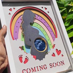 Archivo SVG de Caja de Recuerdos 3D para Embarazo |   Plantilla de Anuncio de Nacimiento de Bebé 8x10 para Cricut, Embalaje de Regalo Multicapa - Product Image 2