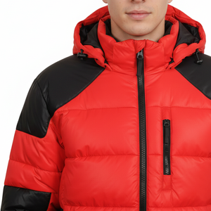 Chaqueta Acolchada de Color Sólido Personalizada – Abrigo de Invierno Impermeable con Capucha para Hombre, Suministro al por Mayor OEM - Product Image 4