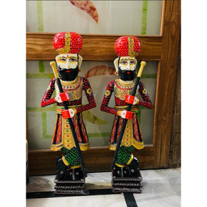 Figura Decorativa de la Guardia Real de Rajastán para Diwali y Jubilación - Product Image 2