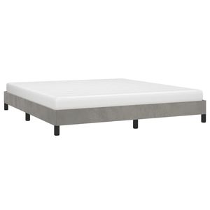Cadre de lit en velours gris clair California King sans matelas, produit rembourré - Product Image 3