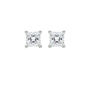 Pendientes de Diamantes Cultivados en Laboratorio de 2 Quilates, Oro de 14 Quilates, Corte Princesa, Certificados por IGI, Pendientes de Botón para Mujer, Joyería Fina Elegante, Regalo para Fiesta - Product Image 2