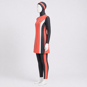 Ensemble burkini pour femmes avec design couvrant intégral, tissu extensible doux et coupe confortable pour la natation, les journées à la plage et les activités en piscine - Product Image 2