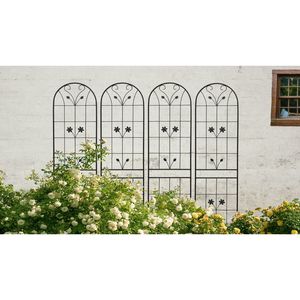 Lot de 4 treillis de jardin en métal antirouille noir de 220,3 cm x 50 cm pour plantes grimpantes et fleurs fraîches coupées - Product Image 4