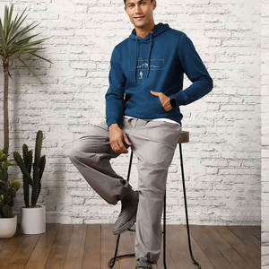 Sweat à capuche d'hiver pour homme 100% coton éponge, coupe classique, grande taille, épaules tombantes, coupe oversize, imprimé numérique uni, personnalisable - Product Image 4