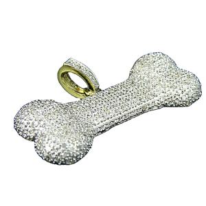 KRISHNAM JEWELS Collar con Colgante de Hueso de Perro |   Joyería Hip Hop de Lujo con Diamantes CZ, Certificados por Terceros, los Mejores Colgantes de Moda - Product Image 1