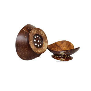 Premium Coconut Shell Soap Tray Durable Handmade Soap Dish for Home Use - Product Image 1