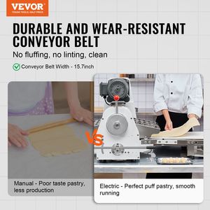 Commercial Electric <b>Dough</b> Sheeter <b>Machine</b> 15.7-Inch Reversible Puff Pastry & Fondant <b>Roller</b> 0-1.4\" Adj - Product Image 2