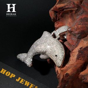 Collier pendentif dauphin personnalisé serti de diamants, bijoux hip-hop en diamants de laboratoire, fabricant OEM/ODM or 14K/18K - Product Image 2